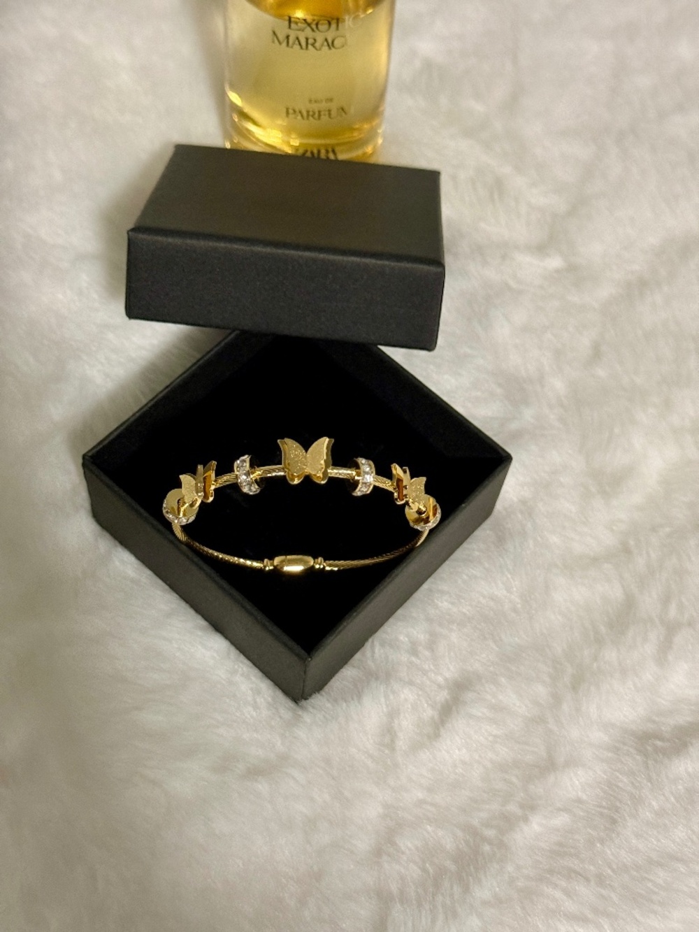 Gold Butterfly Anti Tarnish Cable Bracelet